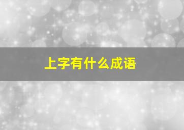 上字有什么成语