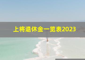 上将退休金一览表2023