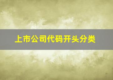 上市公司代码开头分类