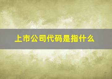 上市公司代码是指什么