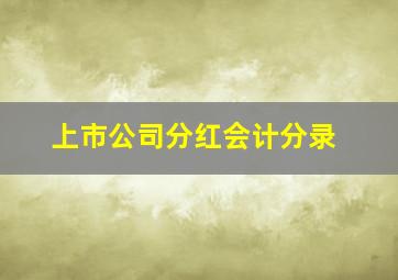 上市公司分红会计分录