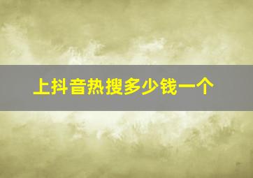 上抖音热搜多少钱一个