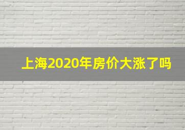 上海2020年房价大涨了吗