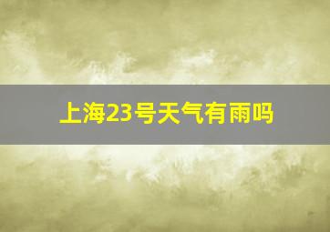 上海23号天气有雨吗