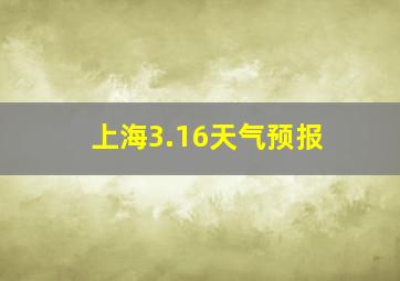 上海3.16天气预报