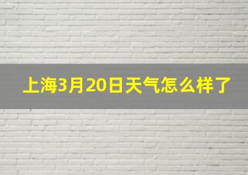 上海3月20日天气怎么样了