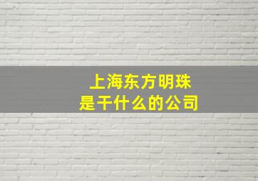 上海东方明珠是干什么的公司