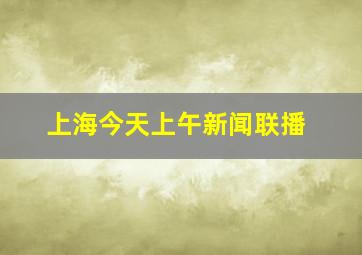 上海今天上午新闻联播