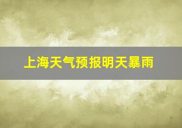 上海天气预报明天暴雨