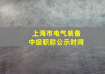 上海市电气装备中级职称公示时间