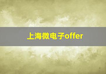 上海微电子offer