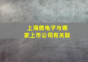 上海微电子与哪家上市公司有关联