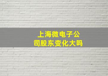 上海微电子公司股东变化大吗