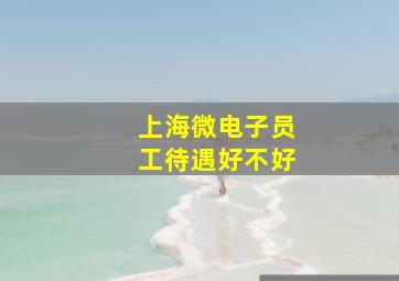 上海微电子员工待遇好不好