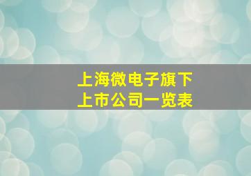 上海微电子旗下上市公司一览表