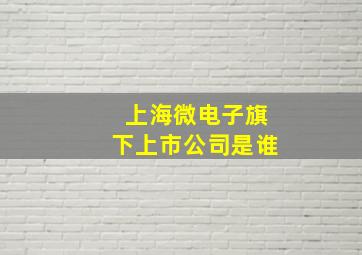 上海微电子旗下上市公司是谁