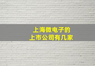 上海微电子的上市公司有几家