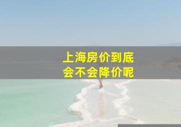 上海房价到底会不会降价呢