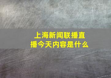 上海新闻联播直播今天内容是什么