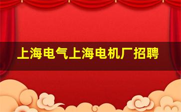 上海电气上海电机厂招聘