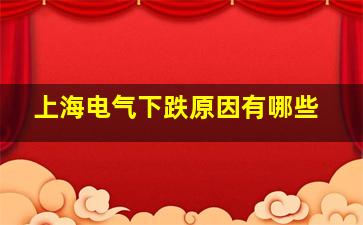 上海电气下跌原因有哪些