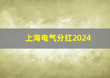 上海电气分红2024