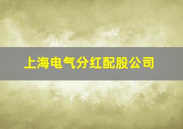 上海电气分红配股公司