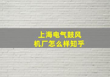 上海电气鼓风机厂怎么样知乎