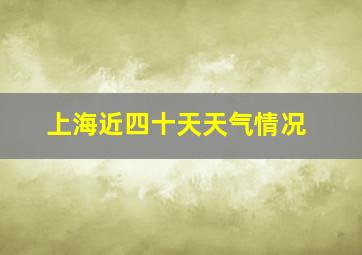 上海近四十天天气情况