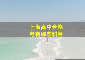 上海高中合格考有哪些科目