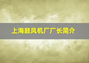 上海鼓风机厂厂长简介