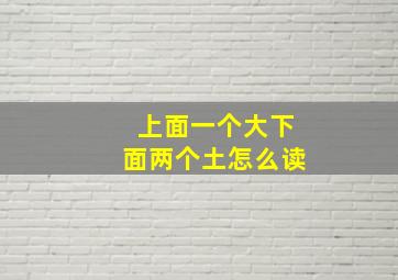 上面一个大下面两个土怎么读