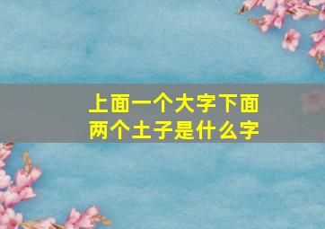 上面一个大字下面两个土子是什么字