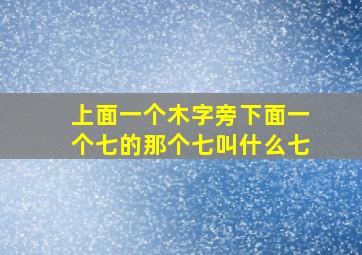 上面一个木字旁下面一个七的那个七叫什么七