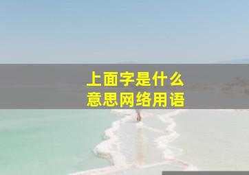 上面字是什么意思网络用语