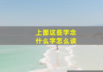 上面这些字念什么字怎么读