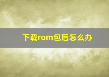 下载rom包后怎么办