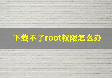 下载不了root权限怎么办