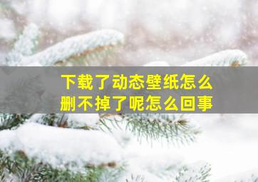 下载了动态壁纸怎么删不掉了呢怎么回事