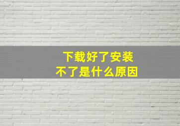 下载好了安装不了是什么原因