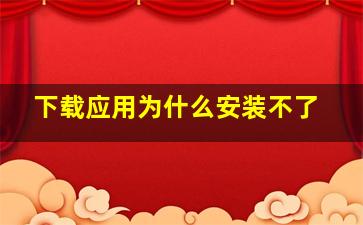 下载应用为什么安装不了