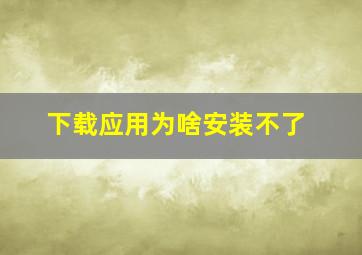 下载应用为啥安装不了