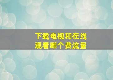 下载电视和在线观看哪个费流量