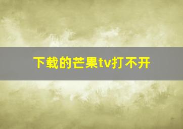 下载的芒果tv打不开