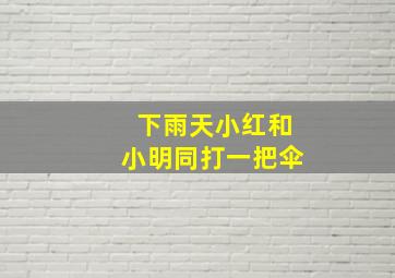 下雨天小红和小明同打一把伞