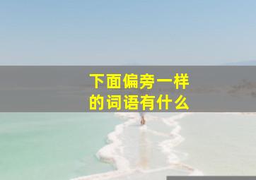 下面偏旁一样的词语有什么