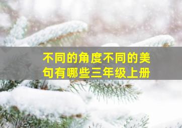 不同的角度不同的美句有哪些三年级上册