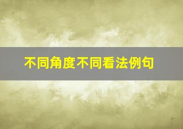 不同角度不同看法例句