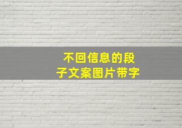 不回信息的段子文案图片带字