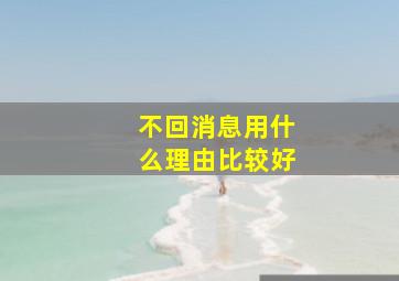 不回消息用什么理由比较好